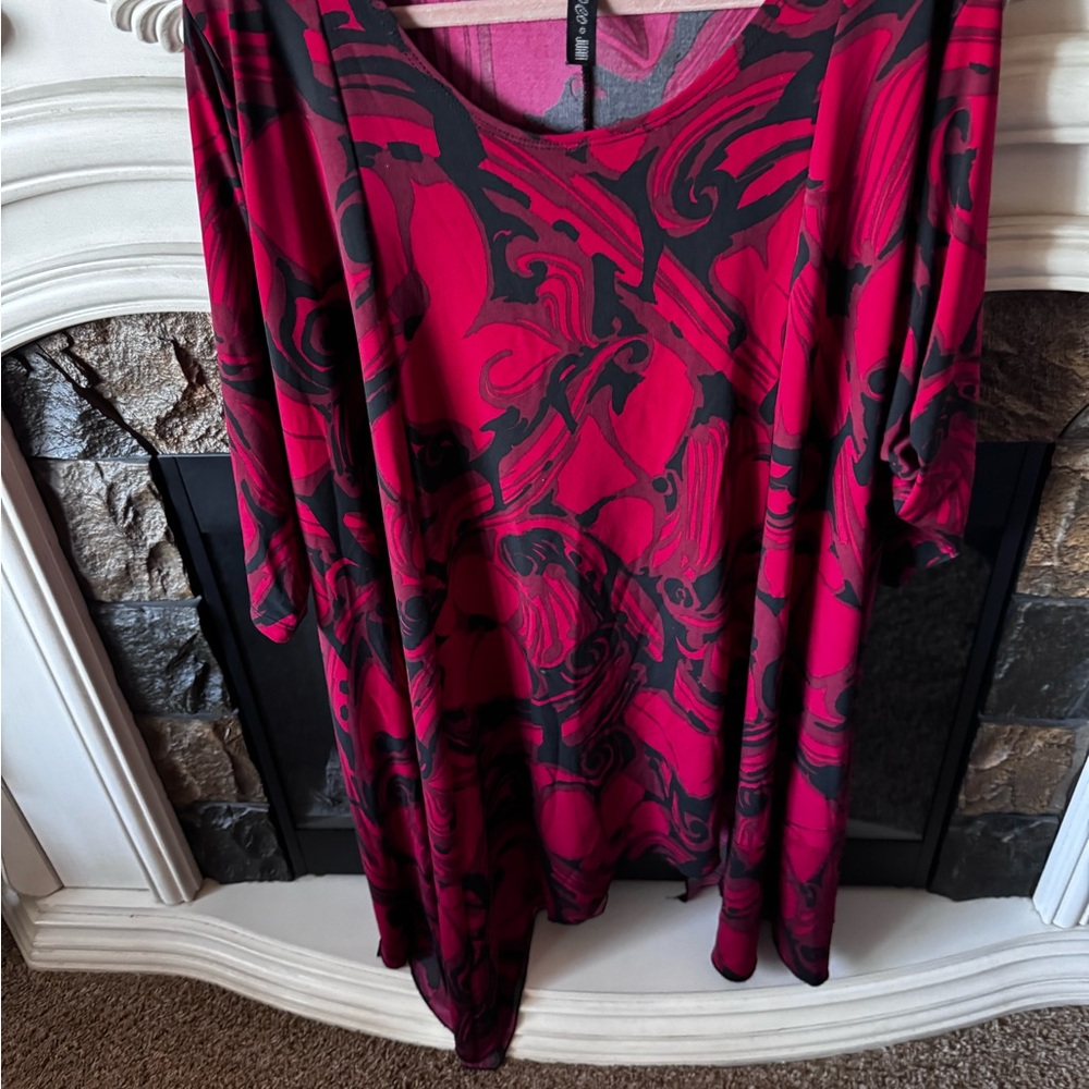 Red and Black Patterned Dress